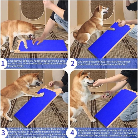 Bamboo Dog Scratch Pad for Dogs, Scratching Pad, Double Sided Sandpaper, New - Picture 5 of 9